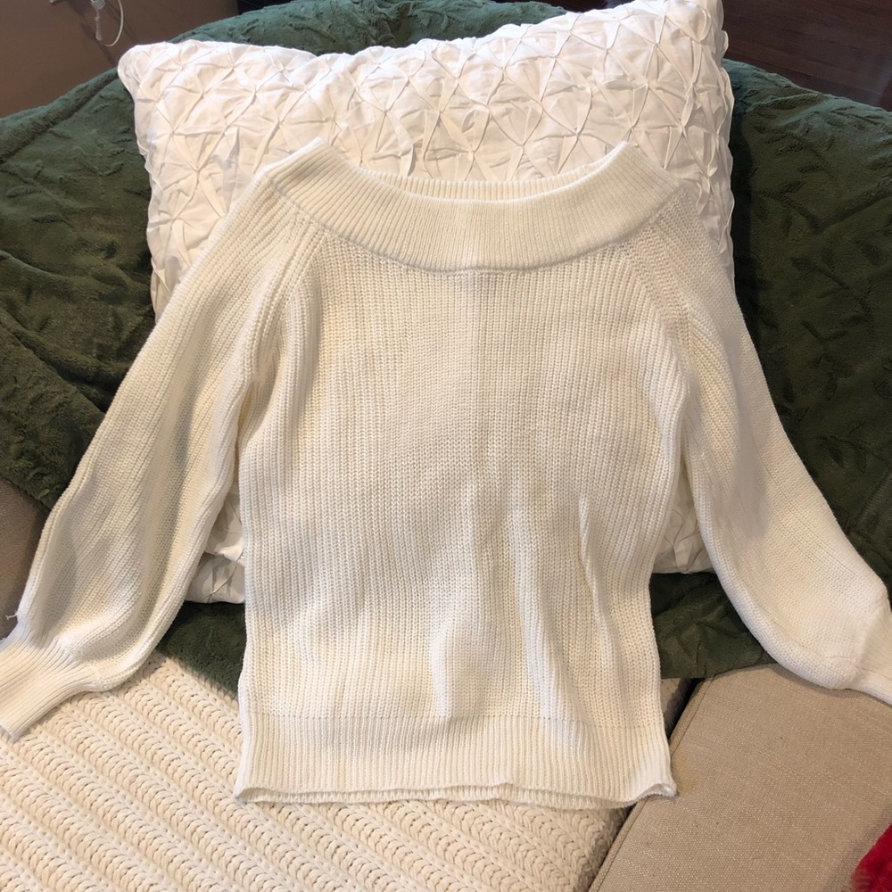 White off the shoulder Sweater
